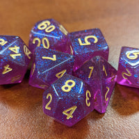 Time Walker | Purple w/Gold Glitter 7-Dice Set RPG Dice Set
