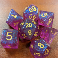 Time Walker | Purple w/Gold Glitter 7-Dice Set RPG Dice Set