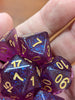 Time Walker | Purple w/Gold Glitter 7-Dice Set RPG Dice Set