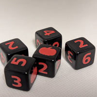 Pumpkin Harvest D6 Dice | Black Dice with Orange Numbers and Pumpkins (sold per die)