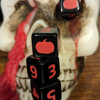 Pumpkin Harvest D6 Dice | Black Dice with Orange Numbers and Pumpkins (sold per die)