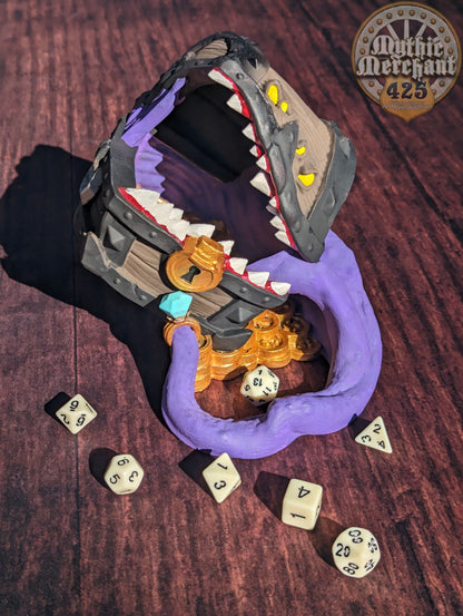 Mimic Treasure Chest 3D Printed Dice Tower