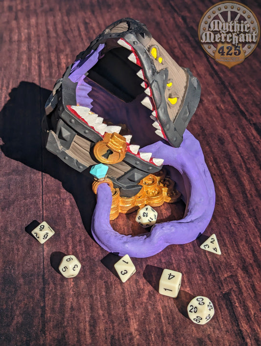 Mimic Treasure Chest 3D Printed Dice Tower