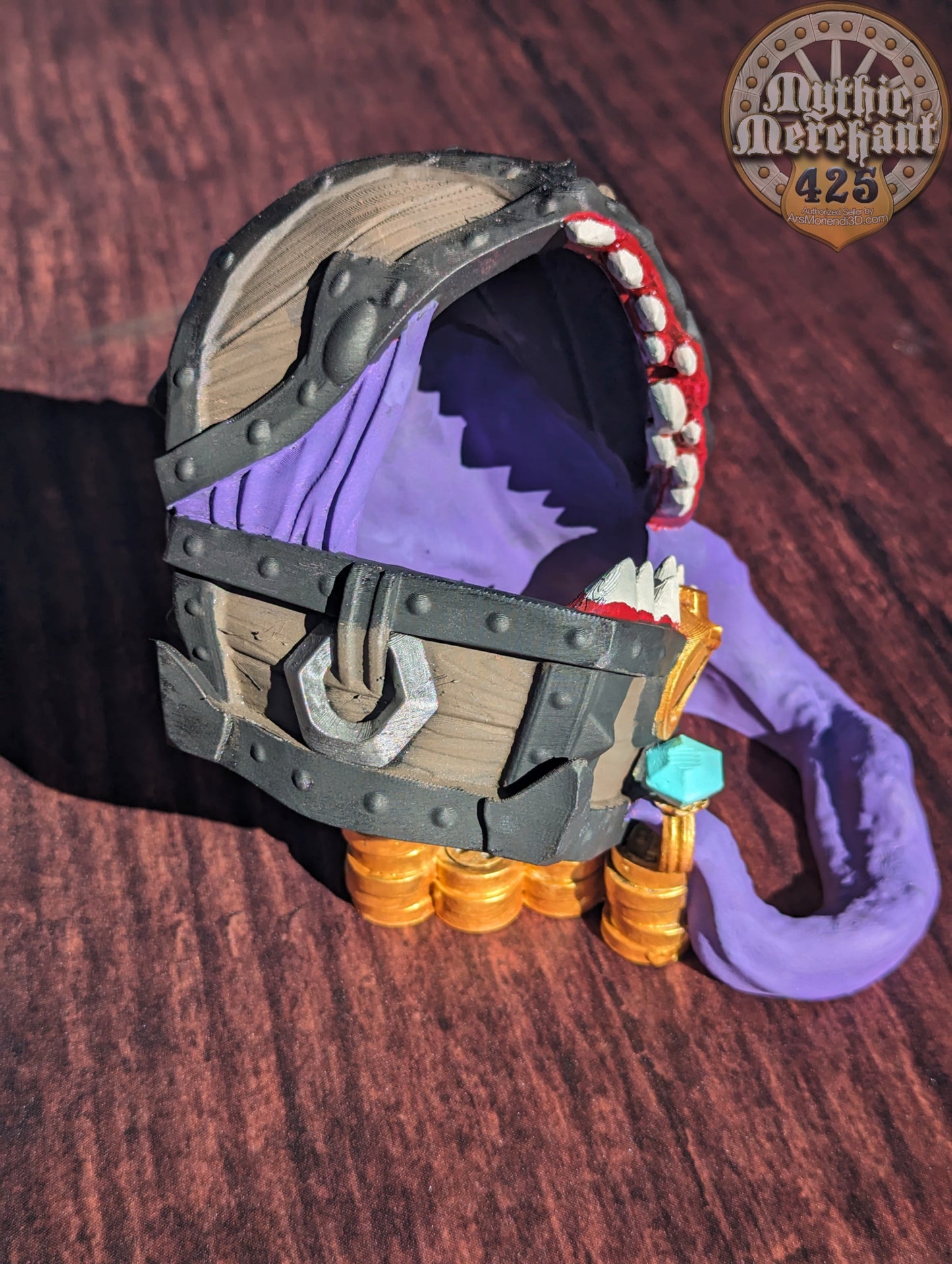 Mimic Treasure Chest 3D Printed Dice Tower