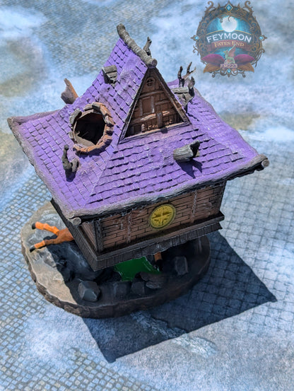 Baba Yaga's Hut 3D Printed Dice Tower- Fate's End Fey Moon Collection | Baba Lysaga's Hut | Dice Roller - Unlock Baba Yaga's Power!!!