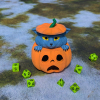 Cute Wolf Cub in Surprised Pumpkin 3D Printed Dice Jail | Dice Vault | Storage Box- Unleash the adorable charm of the Cute Wolf Cub!
