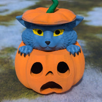 Cute Wolf Cub in Surprised Pumpkin 3D Printed Dice Jail | Dice Vault | Storage Box- Unleash the adorable charm of the Cute Wolf Cub!