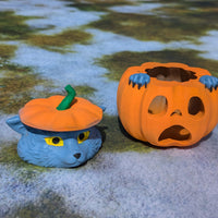 Cute Wolf Cub in Surprised Pumpkin 3D Printed Dice Jail | Dice Vault | Storage Box- Unleash the adorable charm of the Cute Wolf Cub!