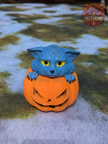 Cute Wolf Cub in Smiling Pumpkin 3D Printed Dice Jail | Dice Vault | Storage Box | Cosplay- Unleash the adorable charm of the Cute Wolf Cub!