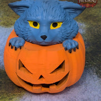 Cute Wolf Cub in Smiling Pumpkin 3D Printed Dice Jail | Dice Vault | Storage Box | Cosplay- Unleash the adorable charm of the Cute Wolf Cub!