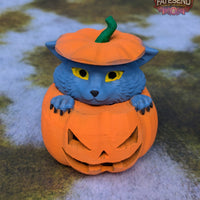 Cute Wolf Cub in Smiling Pumpkin 3D Printed Dice Jail | Dice Vault | Storage Box | Cosplay- Unleash the adorable charm of the Cute Wolf Cub!