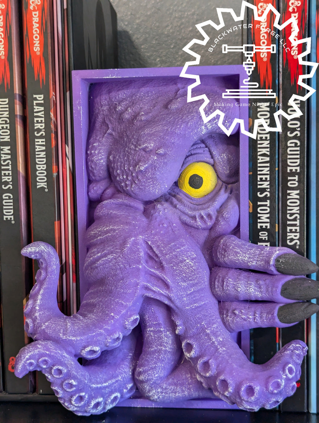 Mind Flayer Monster or Cthulhu Cultist 3D Printed Book Nook- Miniatures of Madness- A Portal to Madness!