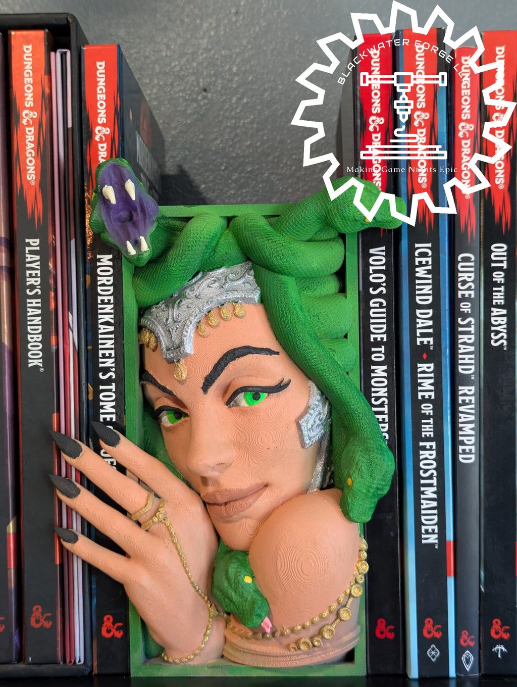 Medusa 3D Printed Book Nook- Miniatures of Madness- Beware the Gaze of Medusa!