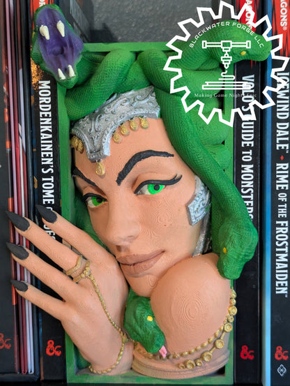 Medusa 3D Printed Book Nook- Miniatures of Madness- Beware the Gaze of Medusa!