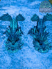 Crystal Ice Dragon Book End Set- Fate's End Collection by Kim Bolt - Fantasy Decor - Frost-Bound Guardians for your Favorite Tomes!