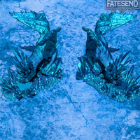 Crystal Ice Dragon Book End Set- Fate's End Collection by Kim Bolt - Fantasy Decor - Frost-Bound Guardians for your Favorite Tomes!