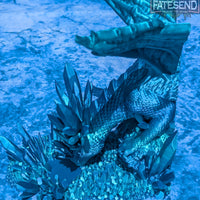 Crystal Ice Dragon Book End Set- Fate's End Collection by Kim Bolt - Fantasy Decor - Frost-Bound Guardians for your Favorite Tomes!