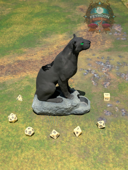 Giant Panther 3D Printed Dice Tower by Kim Bolt - Fate's End Fey Moon Collection - Summon the Spirit of the Wild with the Giant Panther!