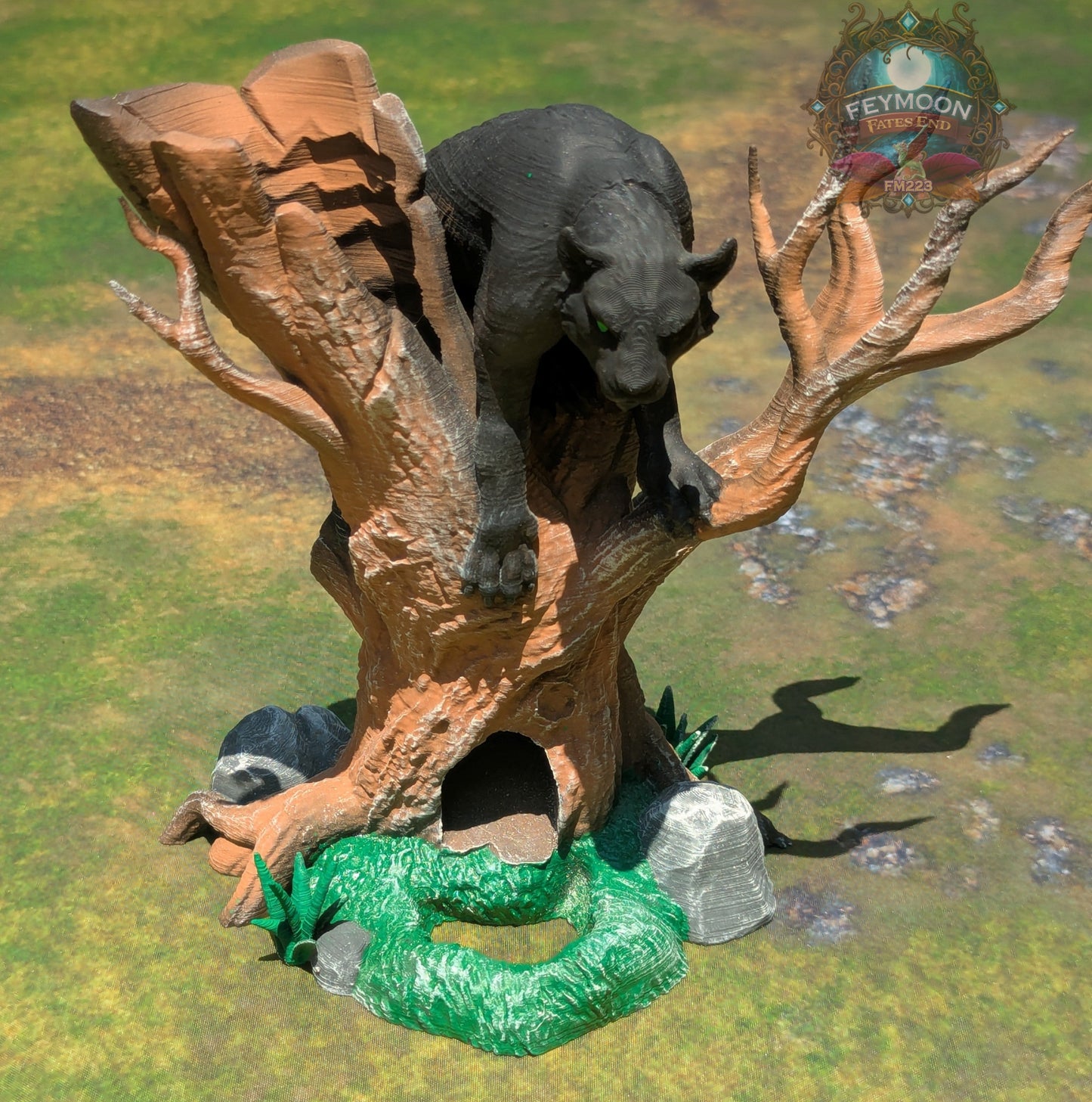 Fey Stalker Mountain Lion 3D Printed Dice Tower by Kim Bolt - Fate's End Fey Moon Collection - Channel Primal Precision!
