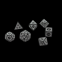 Magic Flame (White) - "Enchanted Zen" - 7 Piece DnD Dice Set | Acrylic RPG Gaming Dice