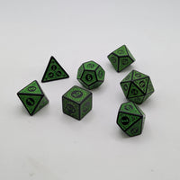 Magic Flame (Green) - "Enchanted Ent" - 7 Piece DnD Dice Set | Acrylic RPG Gaming Dice