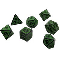 Magic Flame (Green) - "Enchanted Ent" - 7 Piece DnD Dice Set | Acrylic RPG Gaming Dice