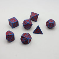 Magic Flame (Red Blue) - "Enchanted Hero" - 7 Piece DnD Dice Set | Acrylic RPG Gaming Dice