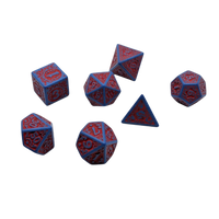 Magic Flame (Red Blue) - "Enchanted Hero" - 7 Piece DnD Dice Set | Acrylic RPG Gaming Dice