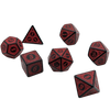 Magic Flame (Red) - "Enchanted Demon" - 7 Piece DnD Dice Set | Acrylic RPG Gaming Dice