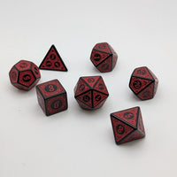 Magic Flame (Red) - "Enchanted Demon" - 7 Piece DnD Dice Set | Acrylic RPG Gaming Dice