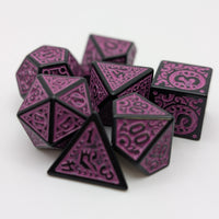 Magic Flame (Purple) - "Enchanted Royalty" - 7 Piece DnD Dice Set | Acrylic RPG Gaming Dice