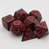 Magic Flame (Red) - "Enchanted Demon" - 7 Piece DnD Dice Set | Acrylic RPG Gaming Dice