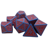 Magic Flame (Red Blue) - "Enchanted Hero" - 7 Piece DnD Dice Set | Acrylic RPG Gaming Dice