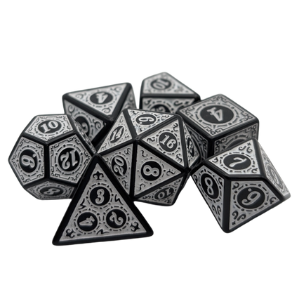 Magic Flame (White) - "Enchanted Zen" - 7 Piece DnD Dice Set | Acrylic RPG Gaming Dice