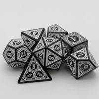 Magic Flame (White) - "Enchanted Zen" - 7 Piece DnD Dice Set | Acrylic RPG Gaming Dice