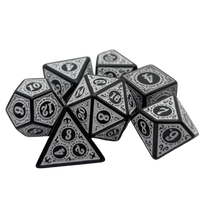 Magic Flame (White) - "Enchanted Zen" - 7 Piece DnD Dice Set | Acrylic RPG Gaming Dice