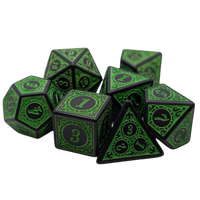 Magic Flame (Green) - "Enchanted Ent" - 7 Piece DnD Dice Set | Acrylic RPG Gaming Dice