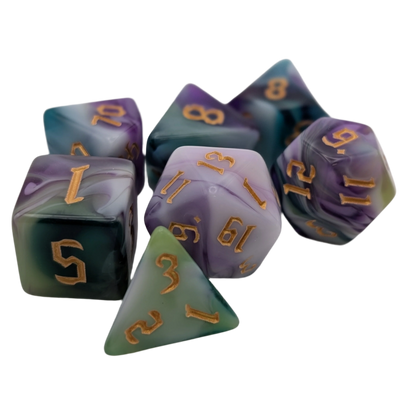 Siberian Iris - 7 Piece DnD Dice Set | Acrylic RPG Gaming Dice