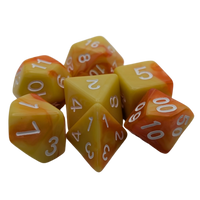 Lemon Orange - 7 Piece DnD Dice Set | Acrylic RPG Gaming Dice
