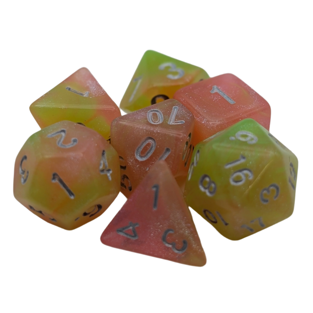 Summer's Joy - 7 Piece DnD Dice Set | Acrylic RPG Gaming Dice