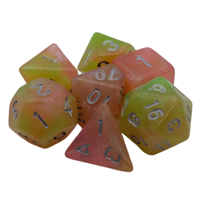 Summer's Joy - 7 Piece DnD Dice Set | Acrylic RPG Gaming Dice