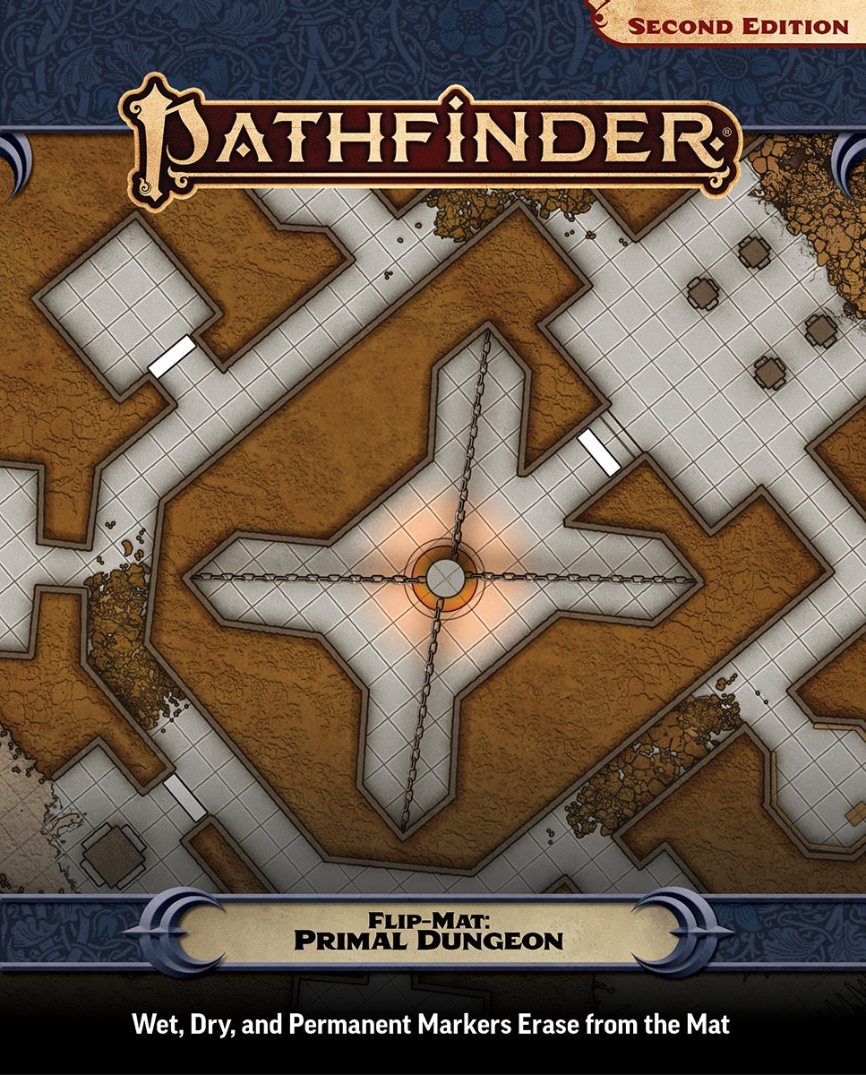 Pathfinder: Flip-Mat - Primal Dungeon - Reusable Battle Map 24"x30"