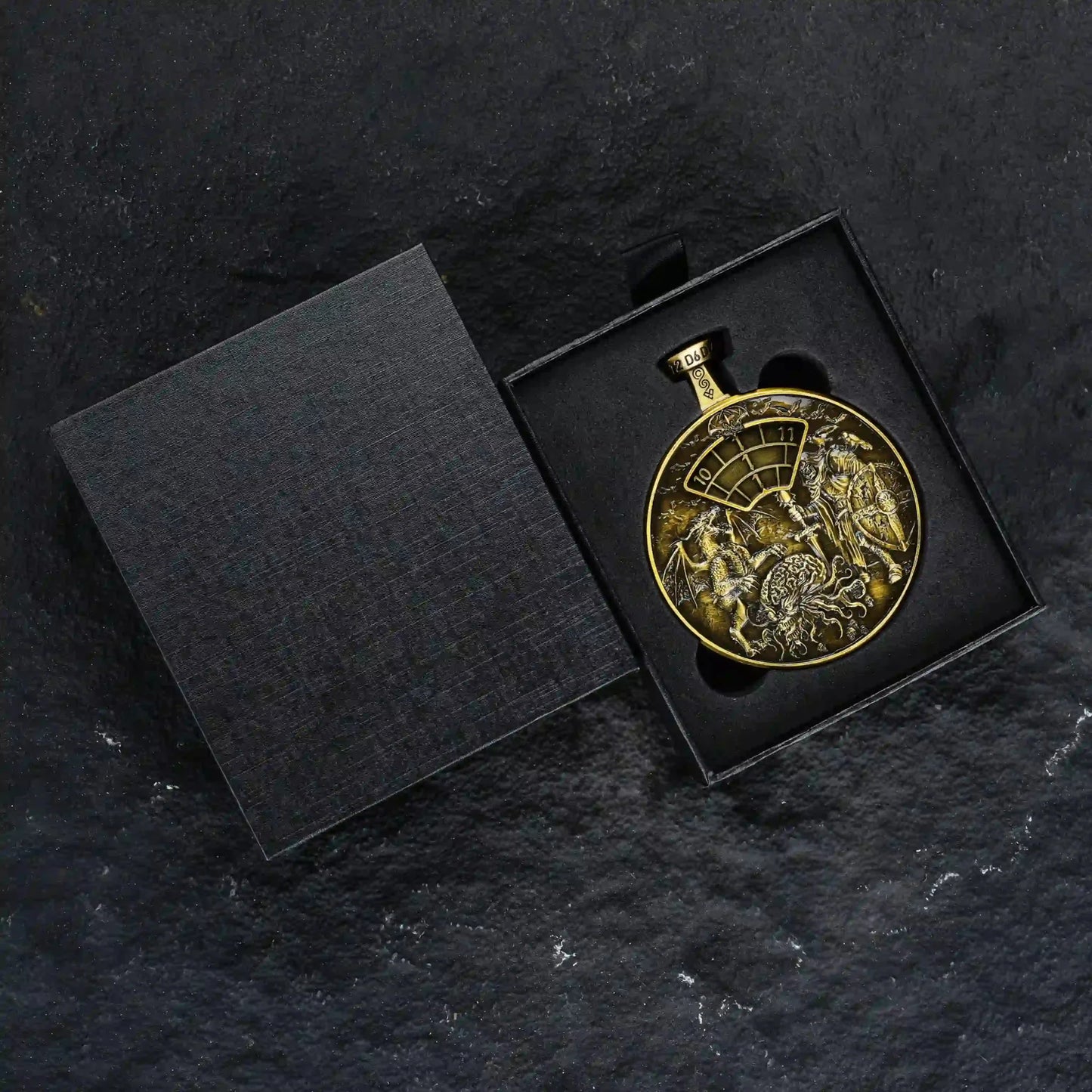 Unique Metal DND Spinning Dice Pocket Watch