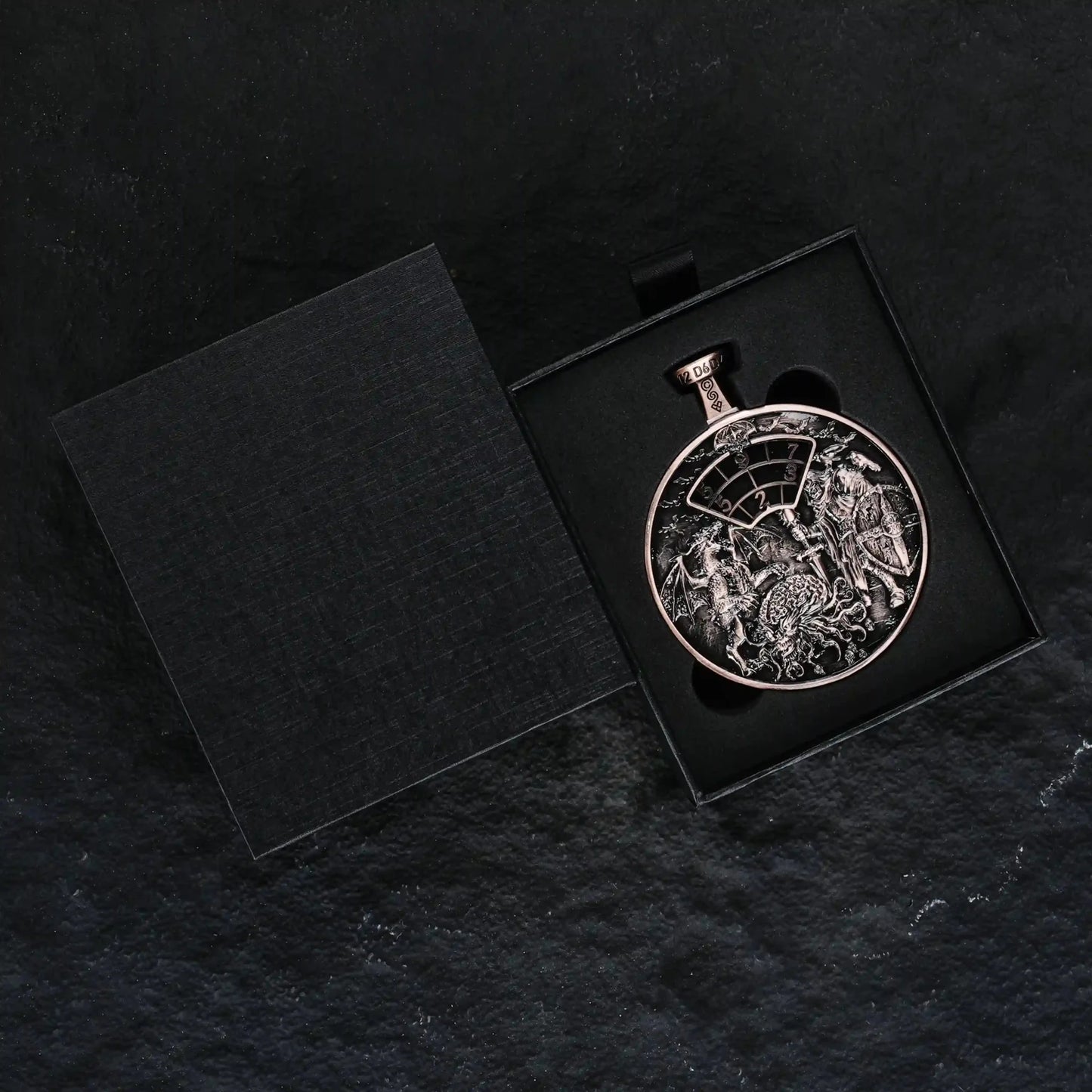 Unique Metal DND Spinning Dice Pocket Watch