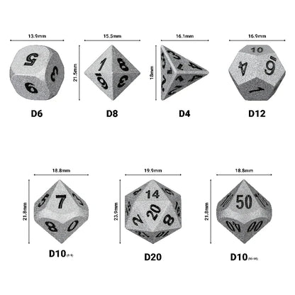 Dwarven-Forged Antique Gold Metal D&D Dice Set