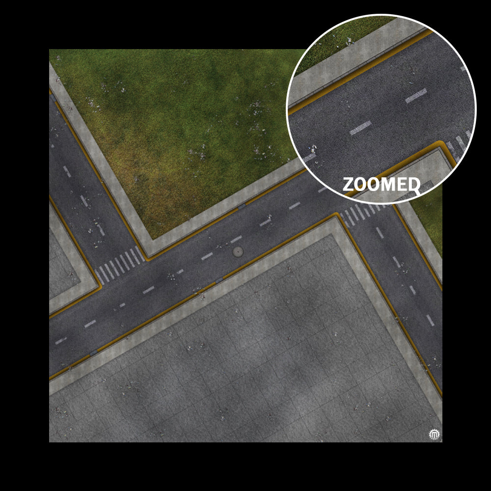 Park Avenue Intersection Urban Play Mat - Premium Tabletop Wargaming Surface by Mats by Mars