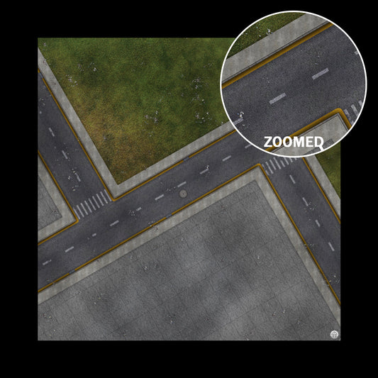 Park Avenue Intersection Urban Play Mat - Premium Tabletop Wargaming Surface by Mats by Mars