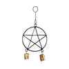Black Pentacle Wind Chime with bells - 11"