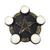 5 Point Pentagram Tea Light Holder Black/Gold