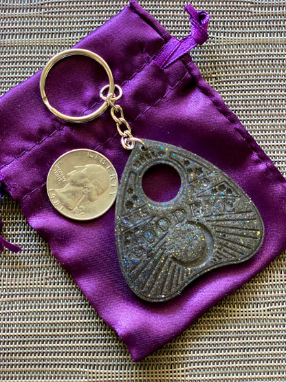 Ouija Planchette Keychain – Witchy Bag Charm Zipper Pull for Halloween & Horror Fans